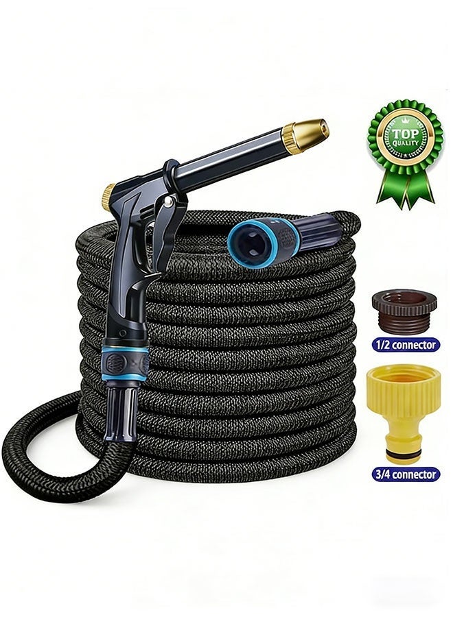 WINEENEE "Expandable Garden Hose 100FT, Heavy Duty Heat-Resistant with 10 Spray Nozzles, Leak-Proof for Irrigation Cleaning, Watering Saudi Arabia (KSA)" - Image 1